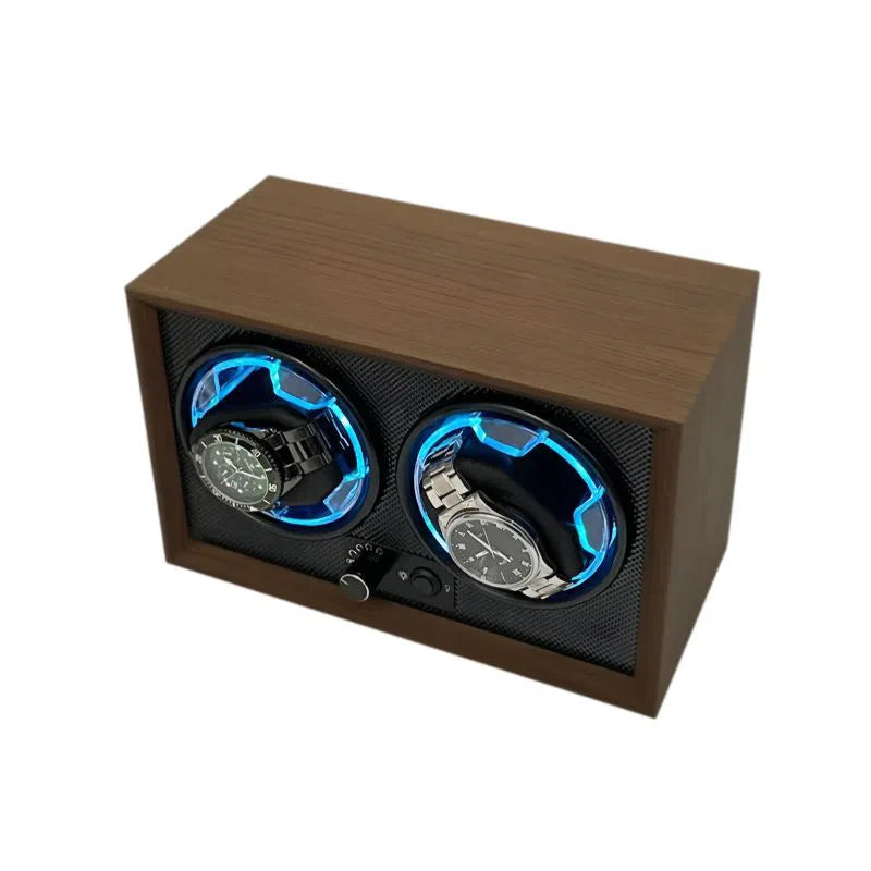 Vintage Brown and Black 2-Watch Winder