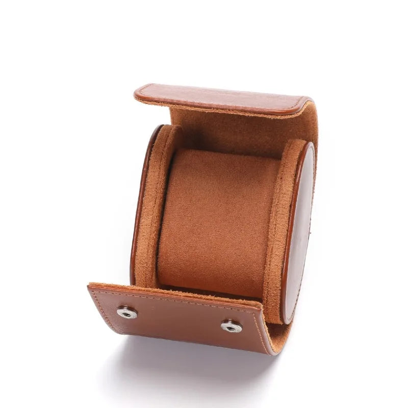 Light Brown Leather Single Watch Case-1-Le Remontoir