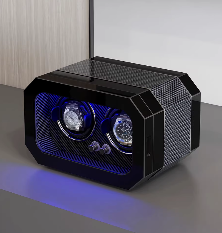2-Slot Watch Winder - Scacci Carbone-2-Le Remontoir