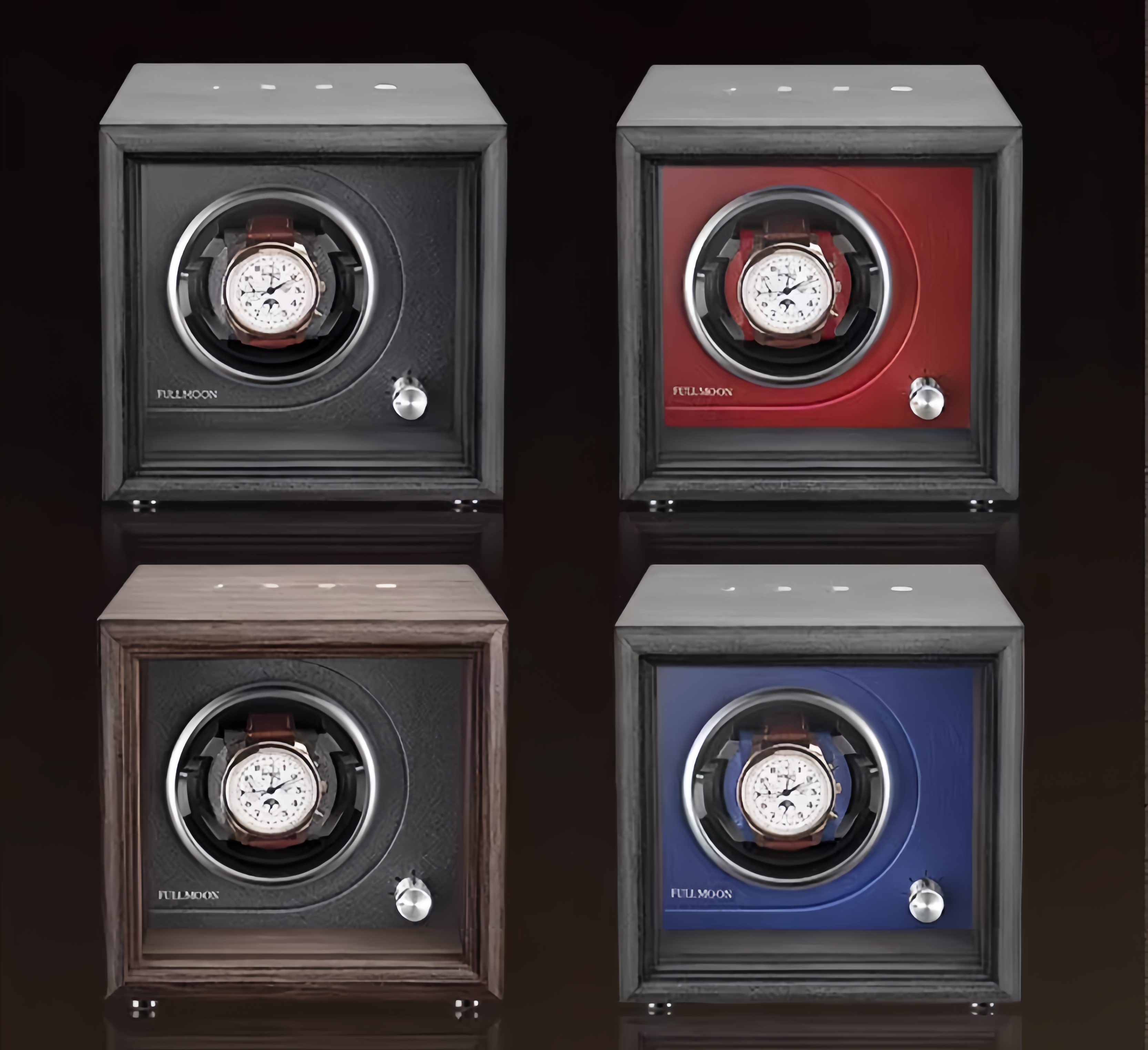 FULLMOON Anthracite Solo Watch Winder-3-Le Remontoir