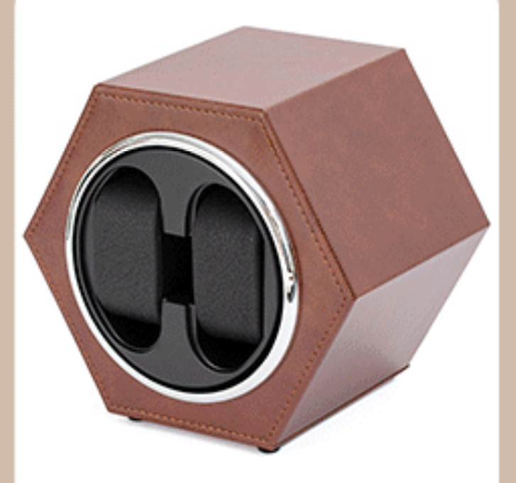Hexagonal Duo Watch Winder – Coffee-2-Le Remontoir