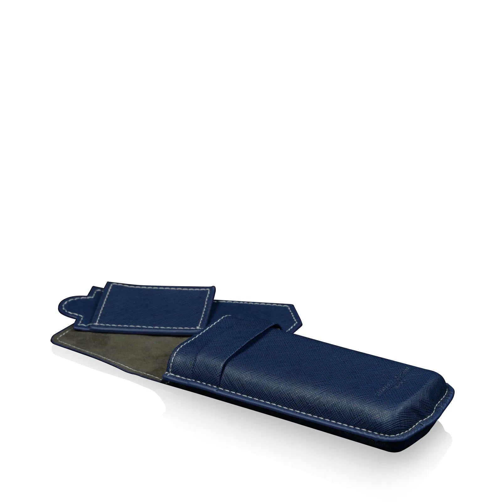 Watch Case - Mondo Saffiano Single Watch - Blue / White-1-Le Remontoir
