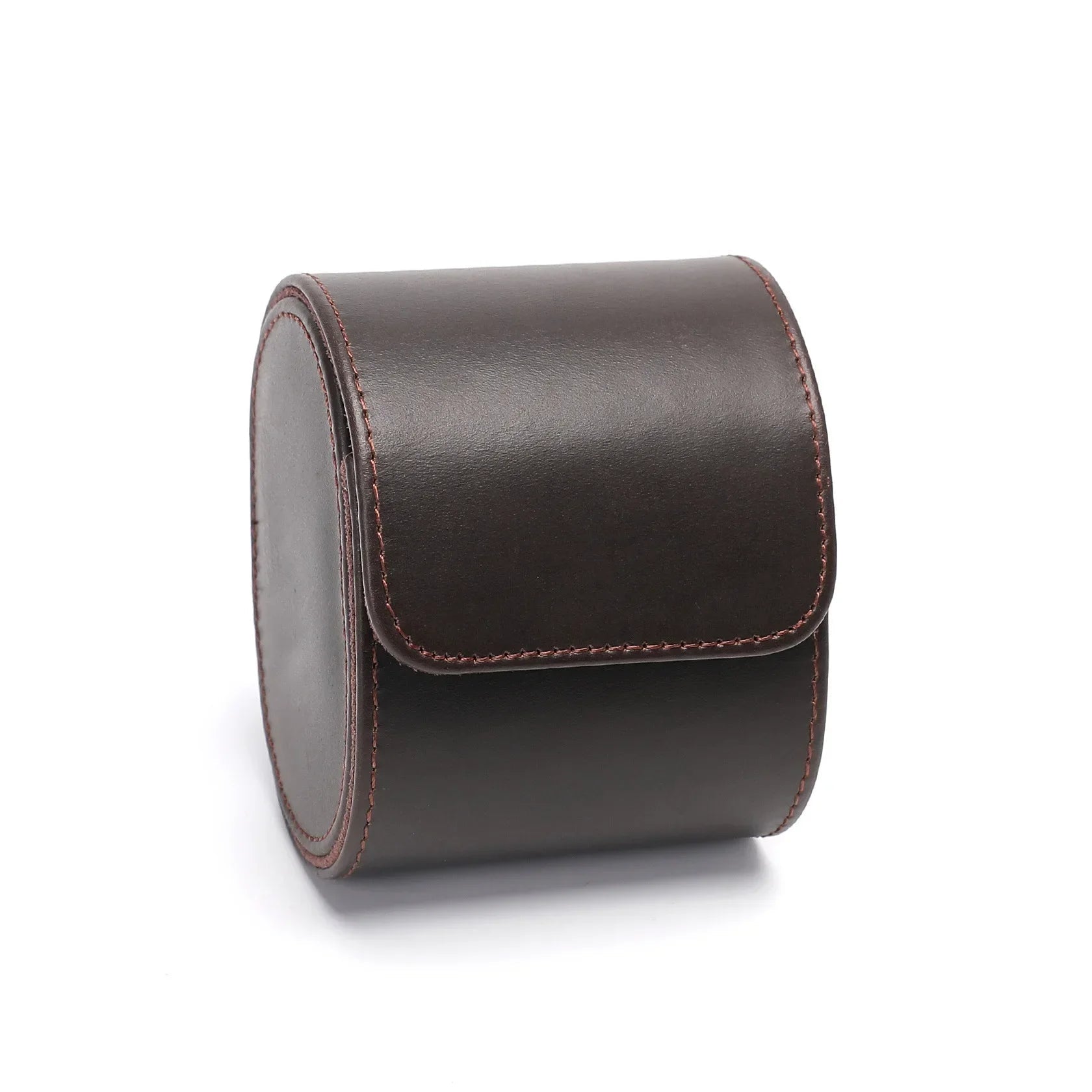 Single Watch Case - Dark Brown Leather-1-Le Remontoir