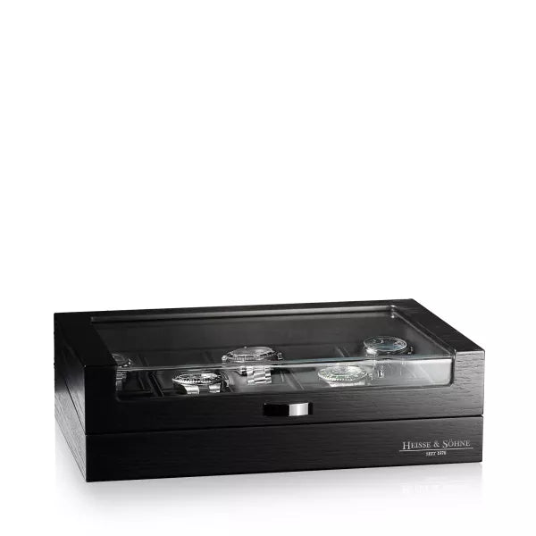 Oxford Window Watch Box for 10 Watches - Black-3-Le Remontoir