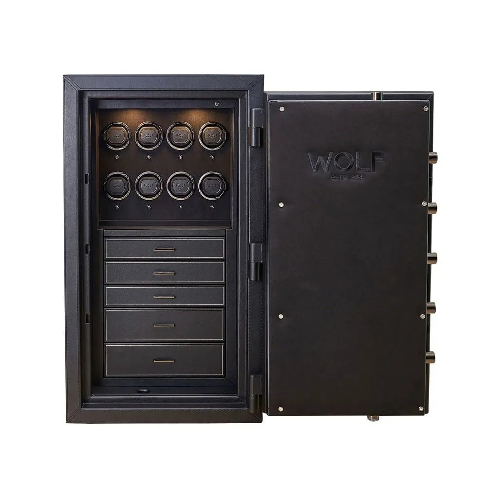 Watch Winder - Wolf1834 Athos 8 Safe with Storage Black