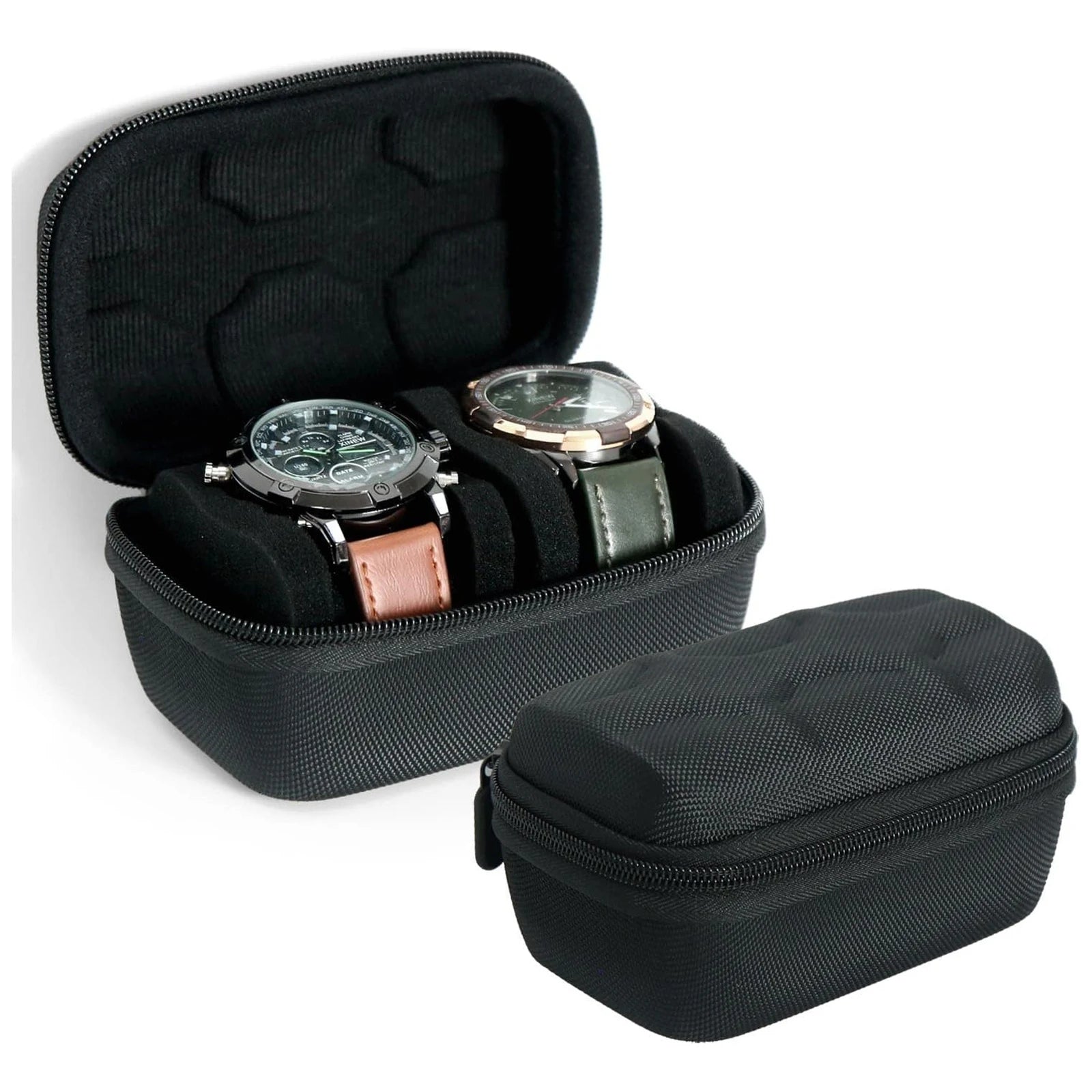 Black EVA Watch Case - 2 Slots-1-Le Remontoir