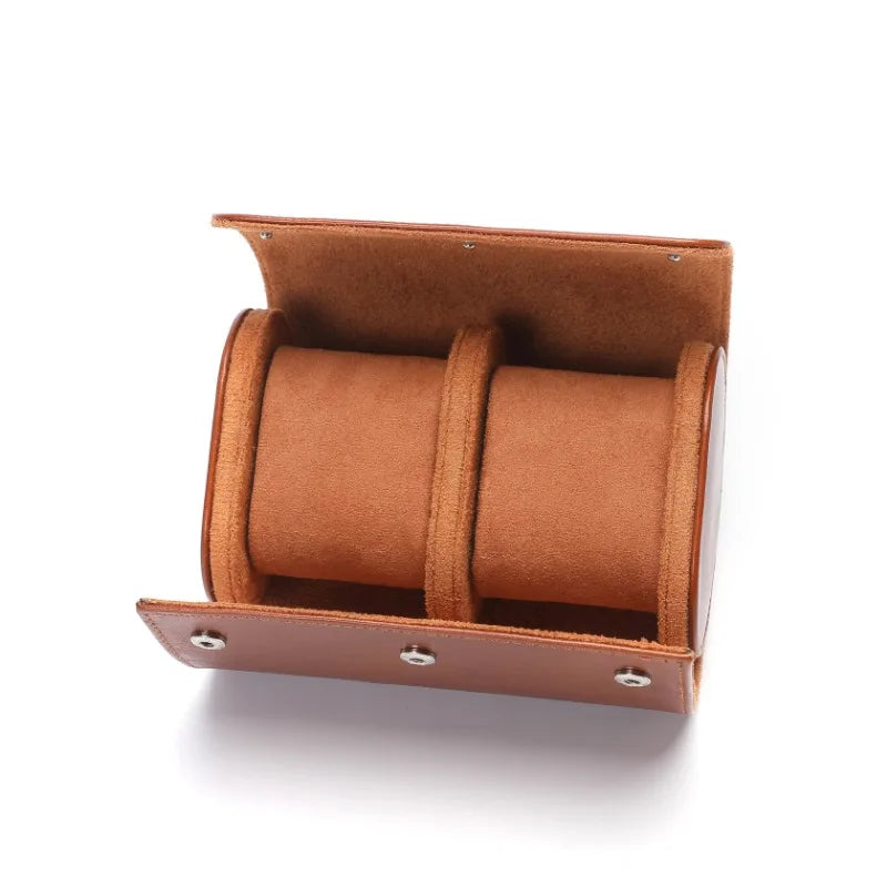 Double Watch Case - Light Brown Leather-1-Le Remontoir