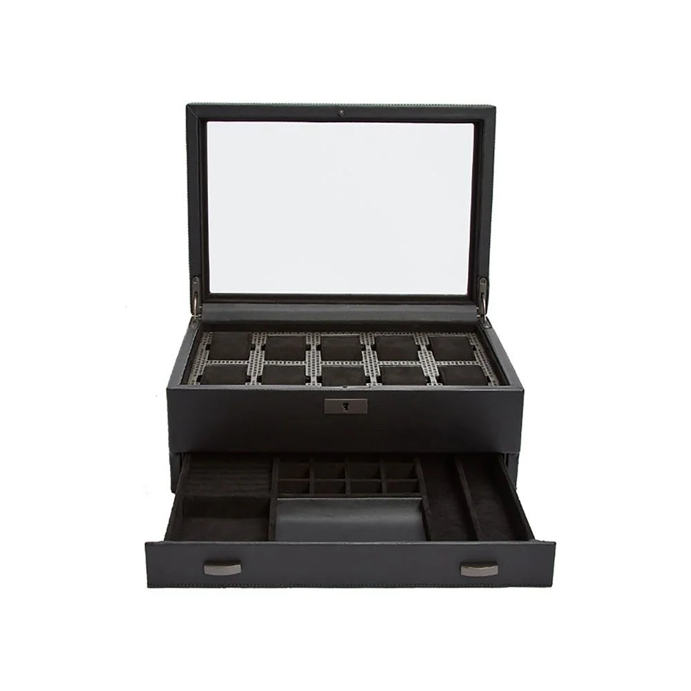 Axis 10-Watch Powder-Coated Watch Box with Drawer-3-Le Remontoir