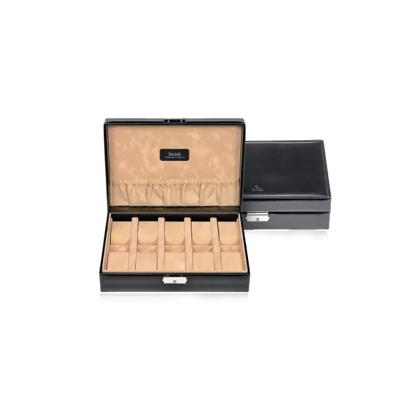 New Classic Watch Box for 10 Watches - Black/Beige-1-Le Remontoir
