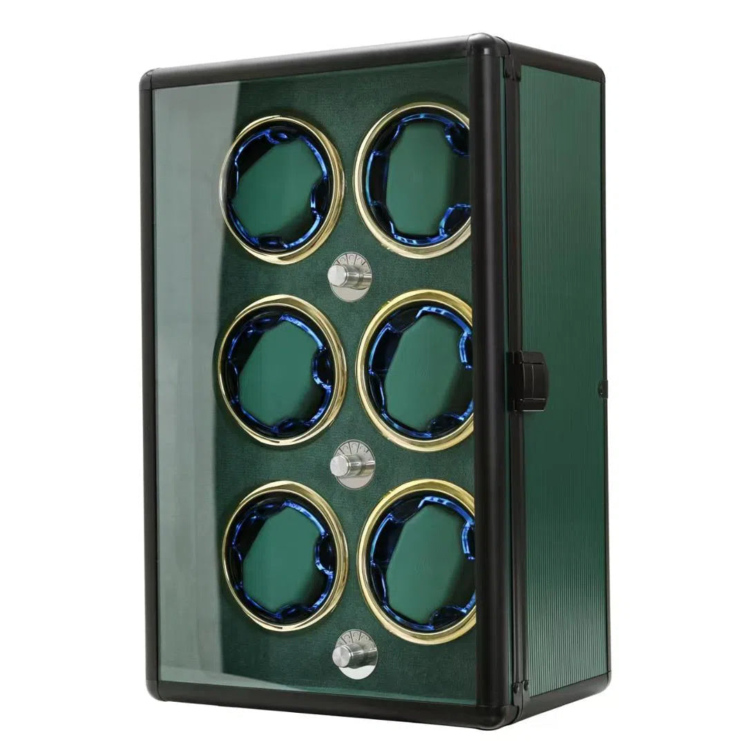 Modern Green Six-Watch Winder-1-Le Remontoir
