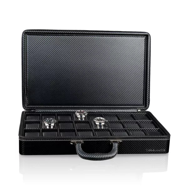 Boite a Montre Tampa 24 Montres Noir Carbone