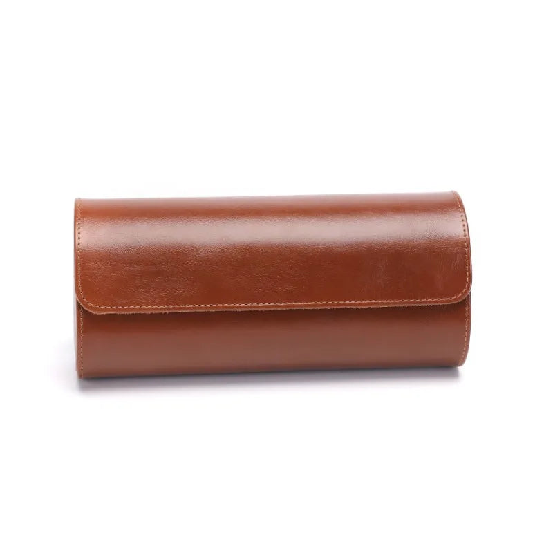 Light Brown Leather Trio Watch Case-7-Le Remontoir