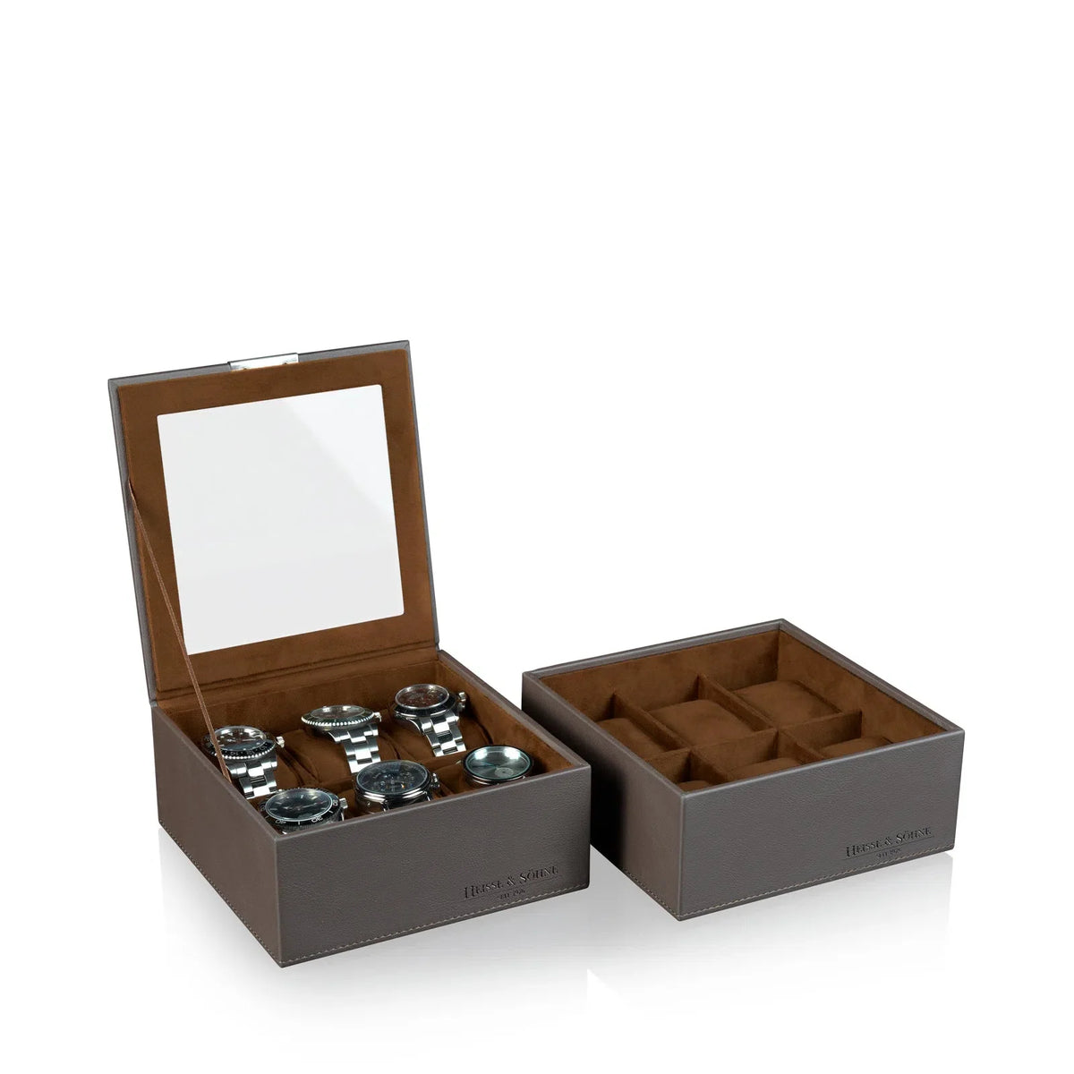 Watch Box - Heisse Double L Brown-2-Le Remontoir