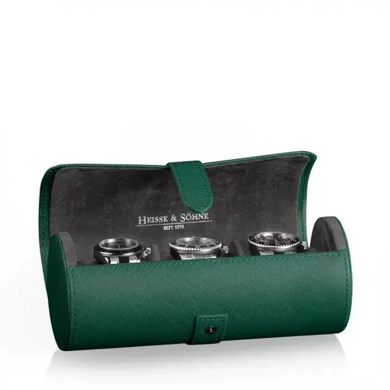 Watch Travel Case - Roll 3 Green-1-Le Remontoir