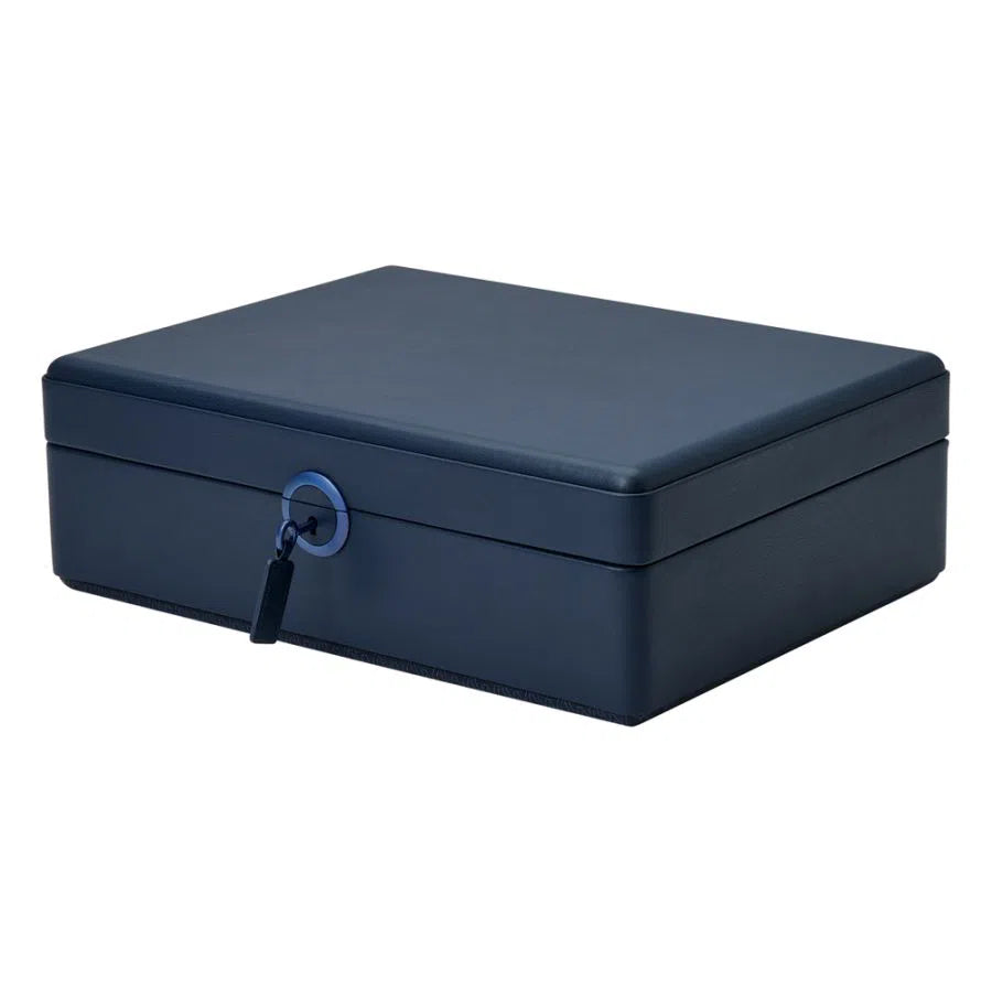 Watch Box for 5 Watches – Earth Blue with Storage-3-Le Remontoir
