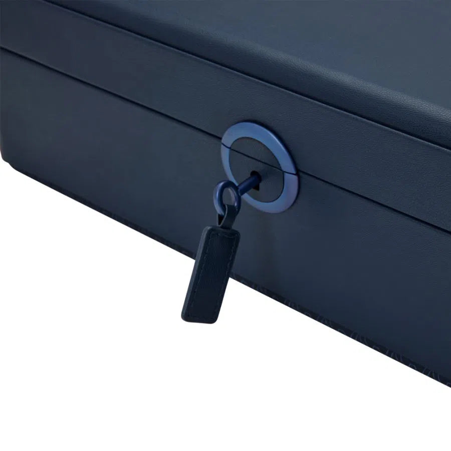 Watch Box for 5 Watches – Earth Blue with Storage-7-Le Remontoir