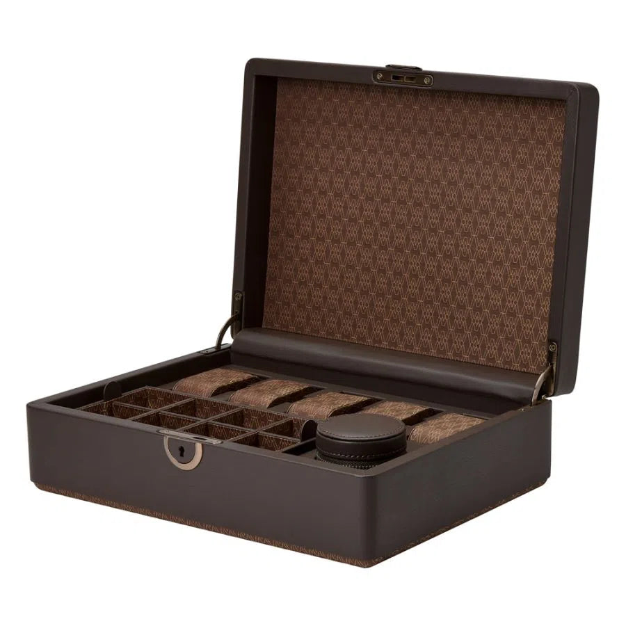 Watch Box for 5 Watches – Earth Coffee with Storage-3-Le Remontoir