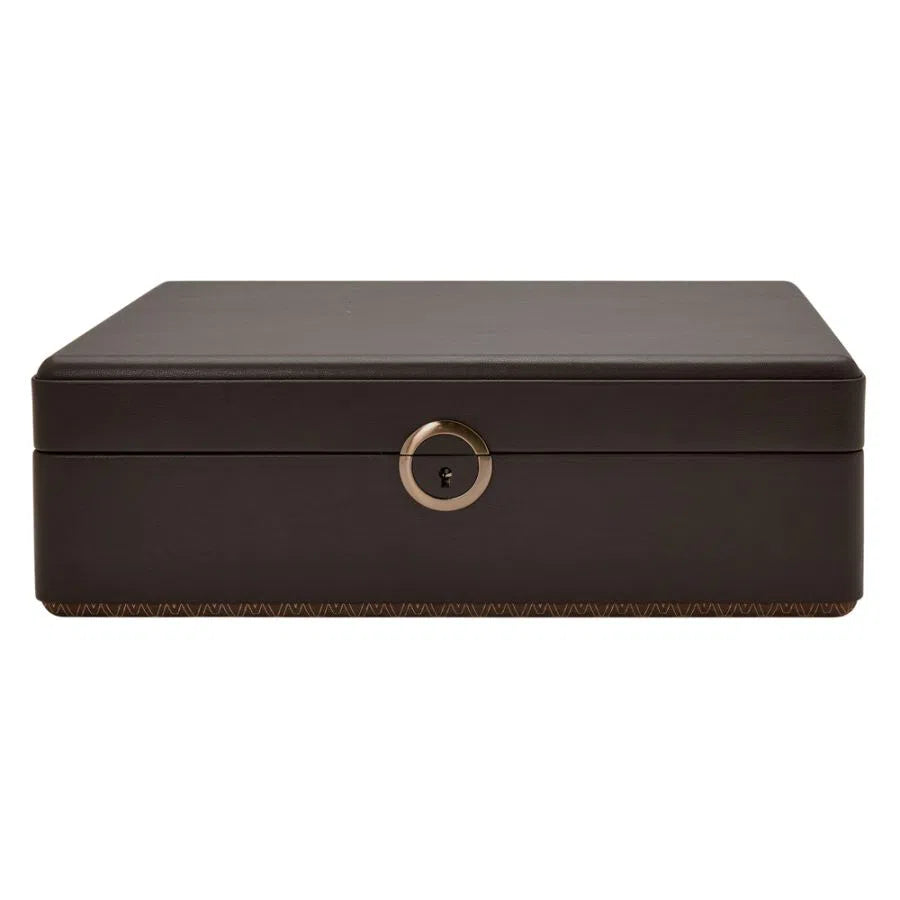 Watch Box for 5 Watches – Earth Coffee with Storage-6-Le Remontoir