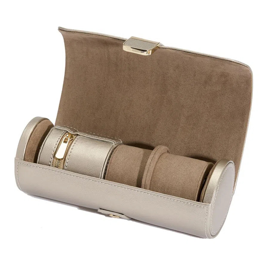 Palermo Double Watch Case with Pewter Pouch-1-Le Remontoir