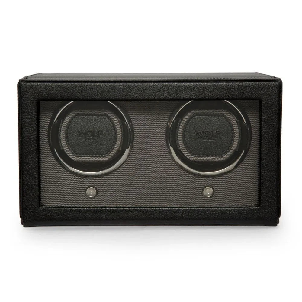 Watch Winder - Cube 2 watches Black with cover-1-Le Remontoir
