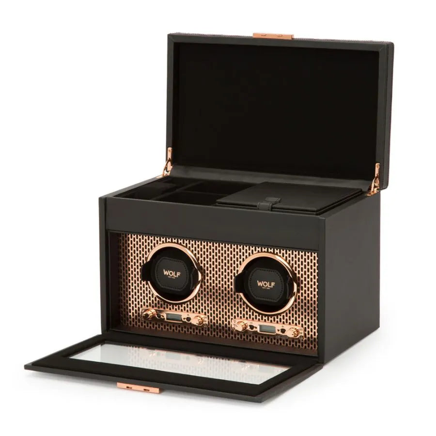 Double Axis Watch Winder with Storage – Copper-1-Le Remontoir