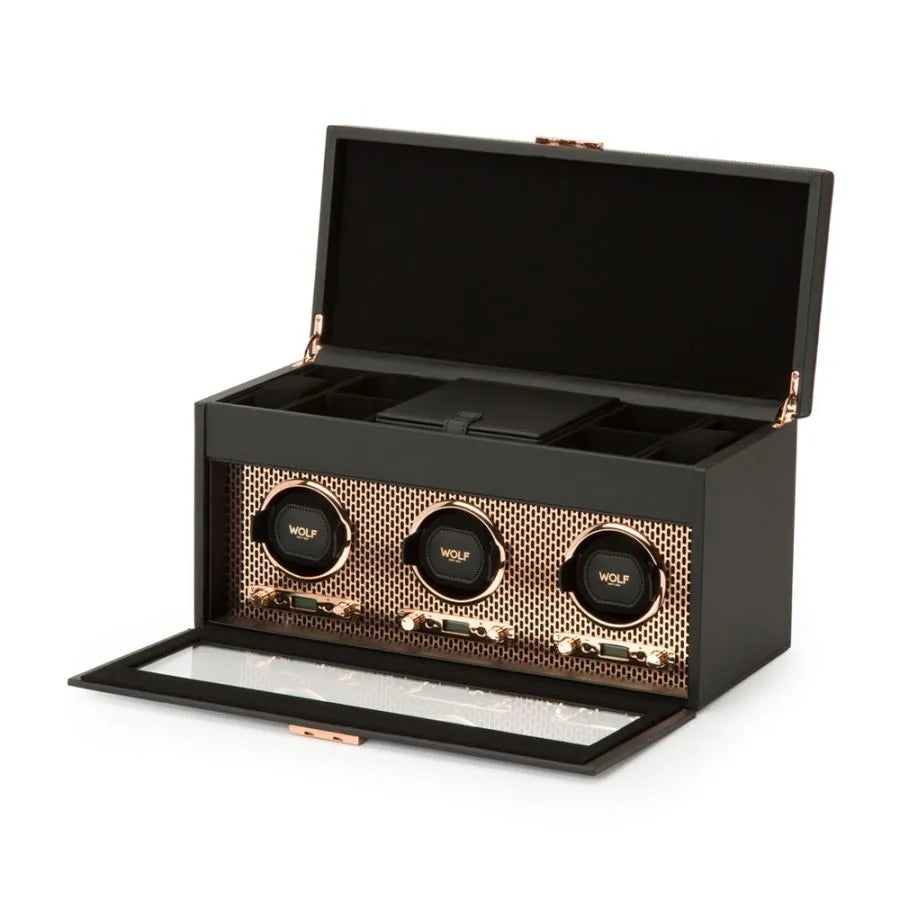 Triple Axis Watch Winder with Storage – Copper-1-Le Remontoir