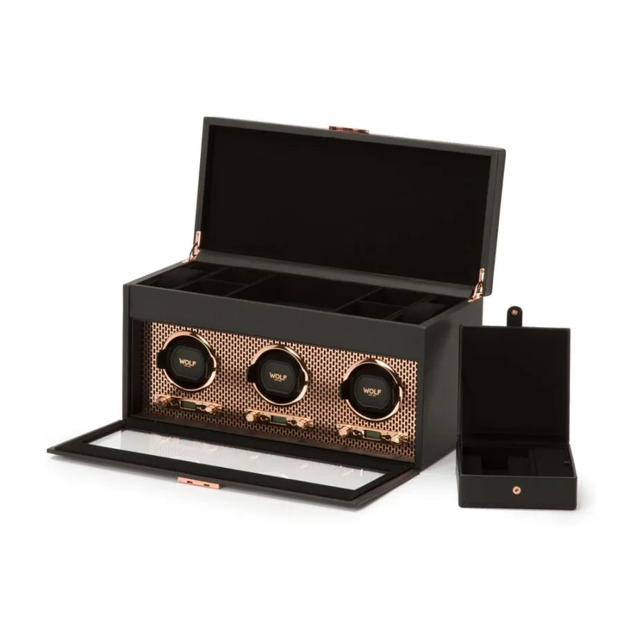 Triple Axis Watch Winder with Storage – Copper-2-Le Remontoir