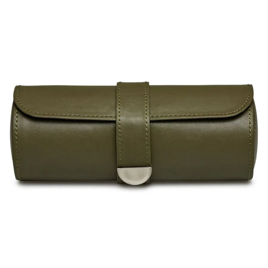 Olive Green Watch Roll for Three Watches-5-Le Remontoir