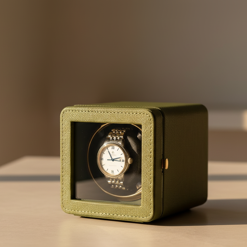 Watch Winder - Modern Green Cube-3-Le Remontoir