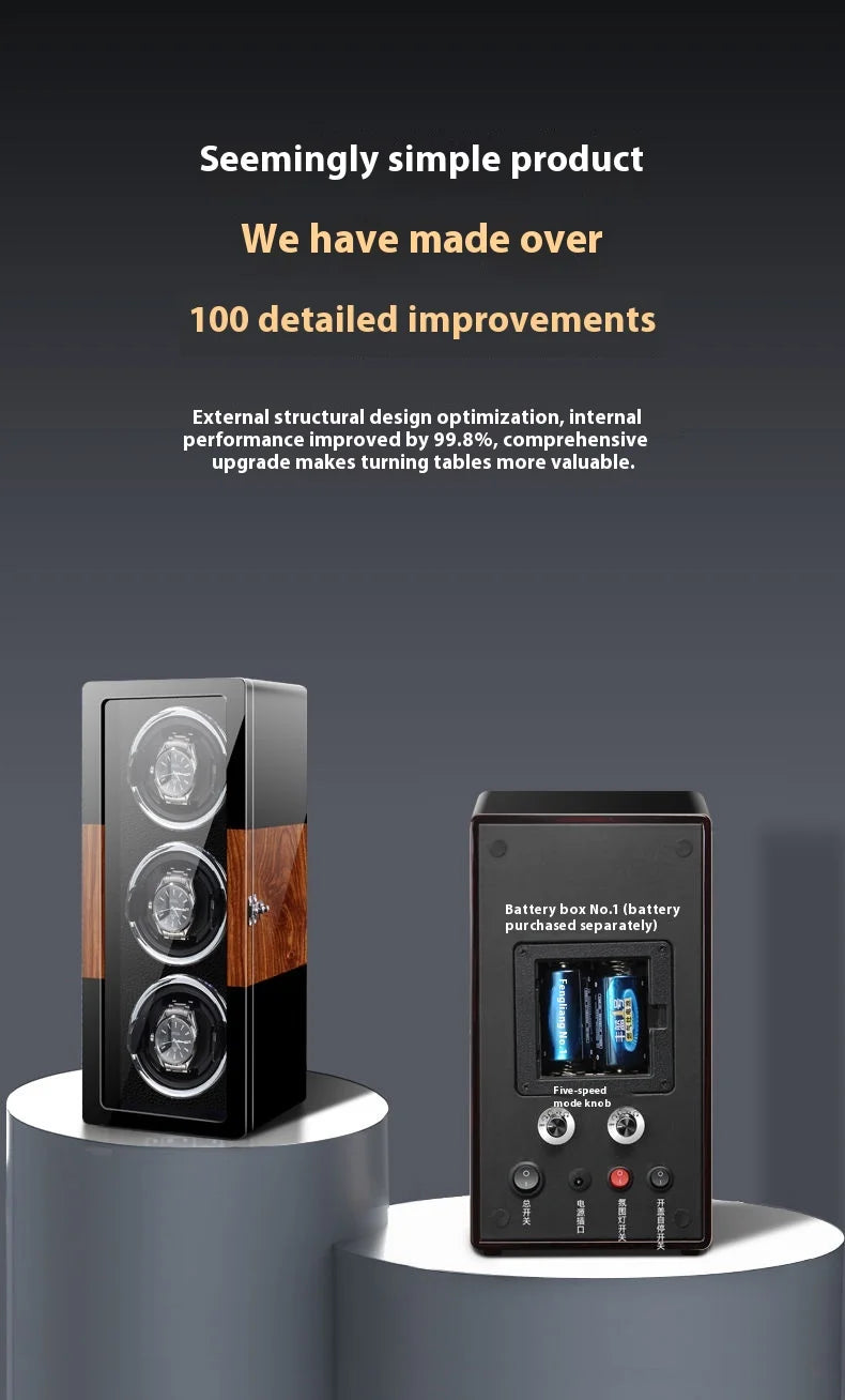 Vertical Hybrid Watch Winder – 3 Slots-5-Le Remontoir