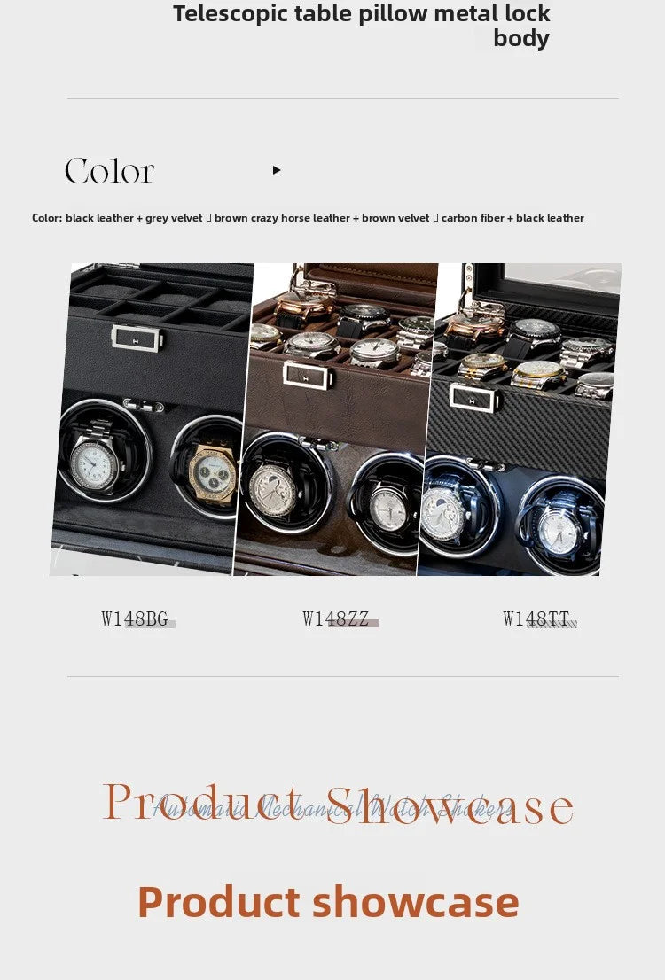 Luxury Brown Watch Winder with storage-5-Le Remontoir