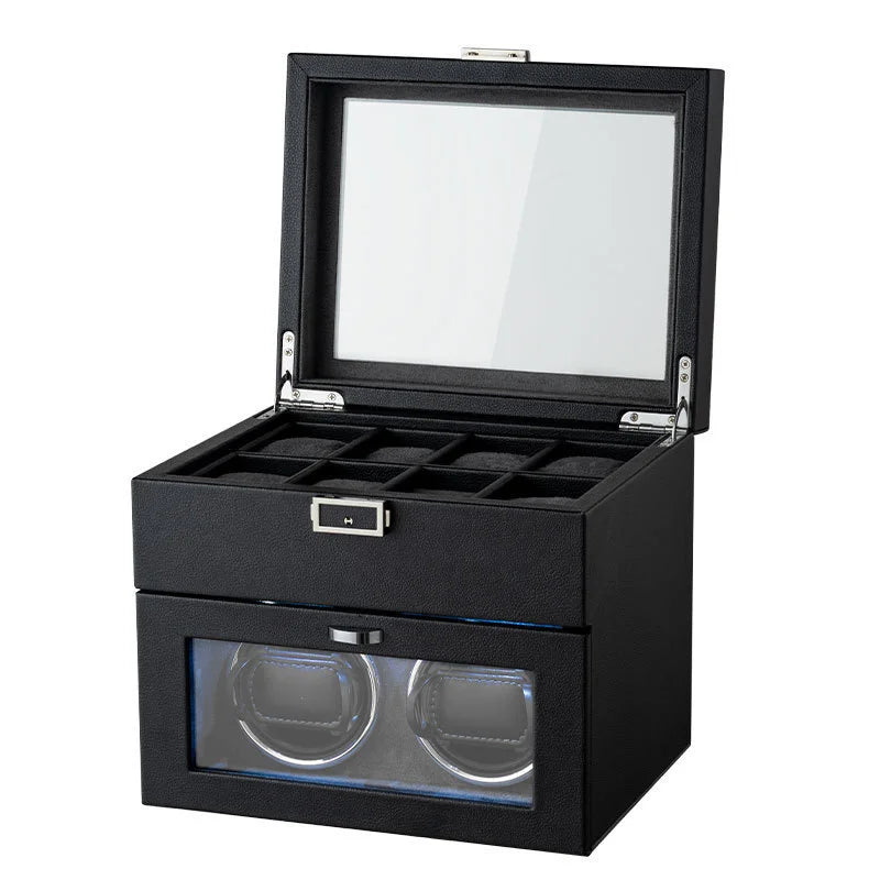Luxury Black Watch Winder with storage-1-Le Remontoir