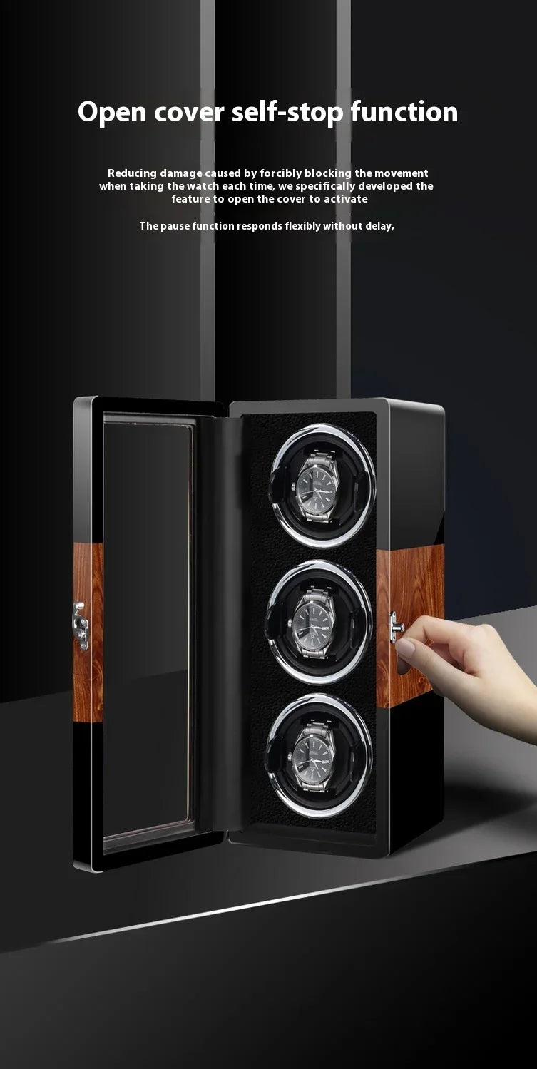 Vertical Leather Watch Winder – 3 Slots-9-Le Remontoir