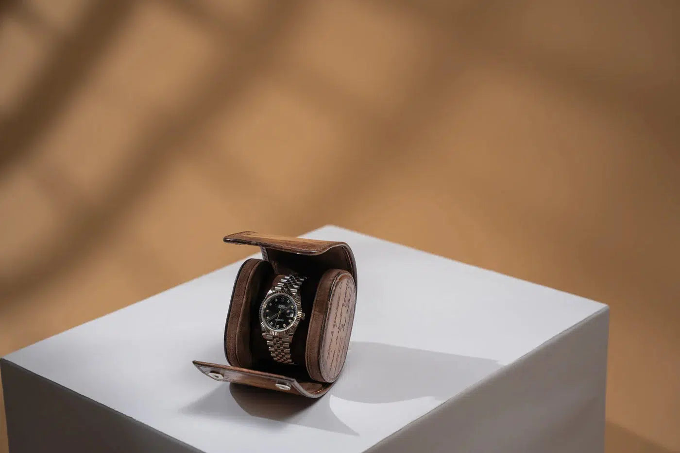 Watch Box - Galata Parchment Platinum Java Brown-3-Le Remontoir