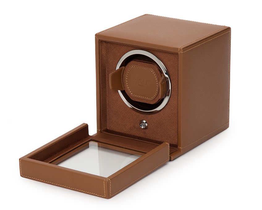 Watch Winder - Cognac Cube Cover-2-Le Remontoir