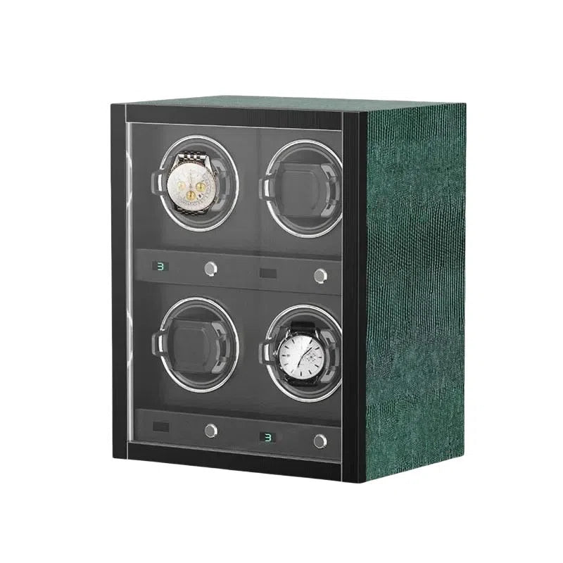 Quadruple Watch Winder - Emerald Black