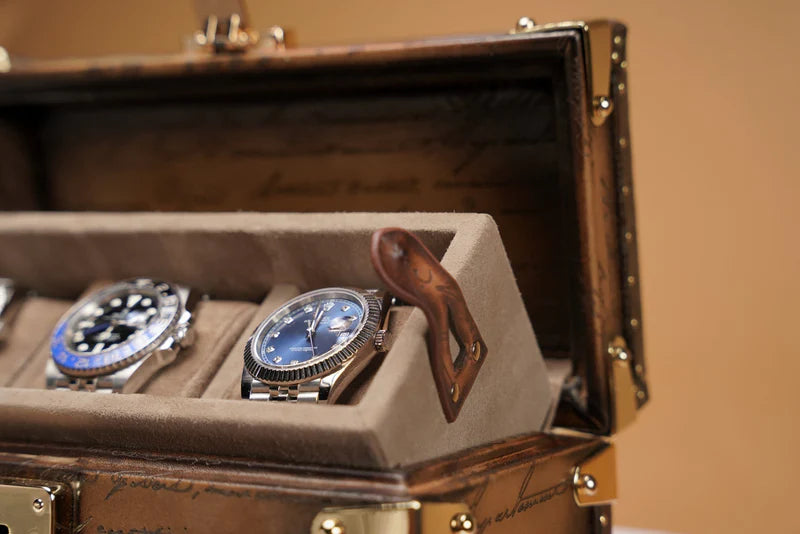 Watch Box – Parchment Patina Java 4 Slots-3-Le Remontoir