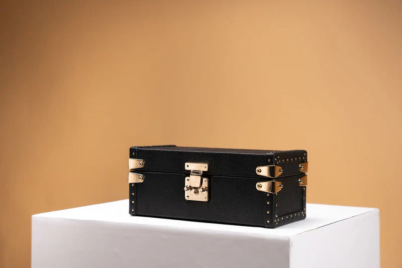 Watch Box – Togo Black 2 Slots-5-Le Remontoir