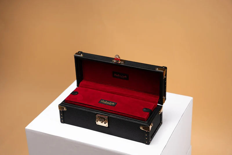 Watch Box – Togo Black 3 Slots-2-Le Remontoir