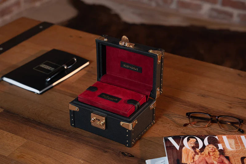 Watch Box – Togo Black 2 Slots-2-Le Remontoir