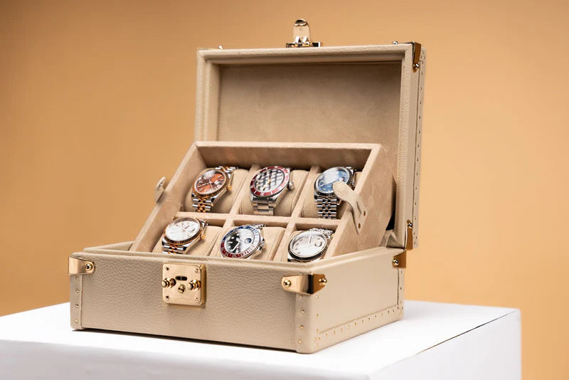 Watch Box – Togo Light Cream 6 Slots-3-Le Remontoir