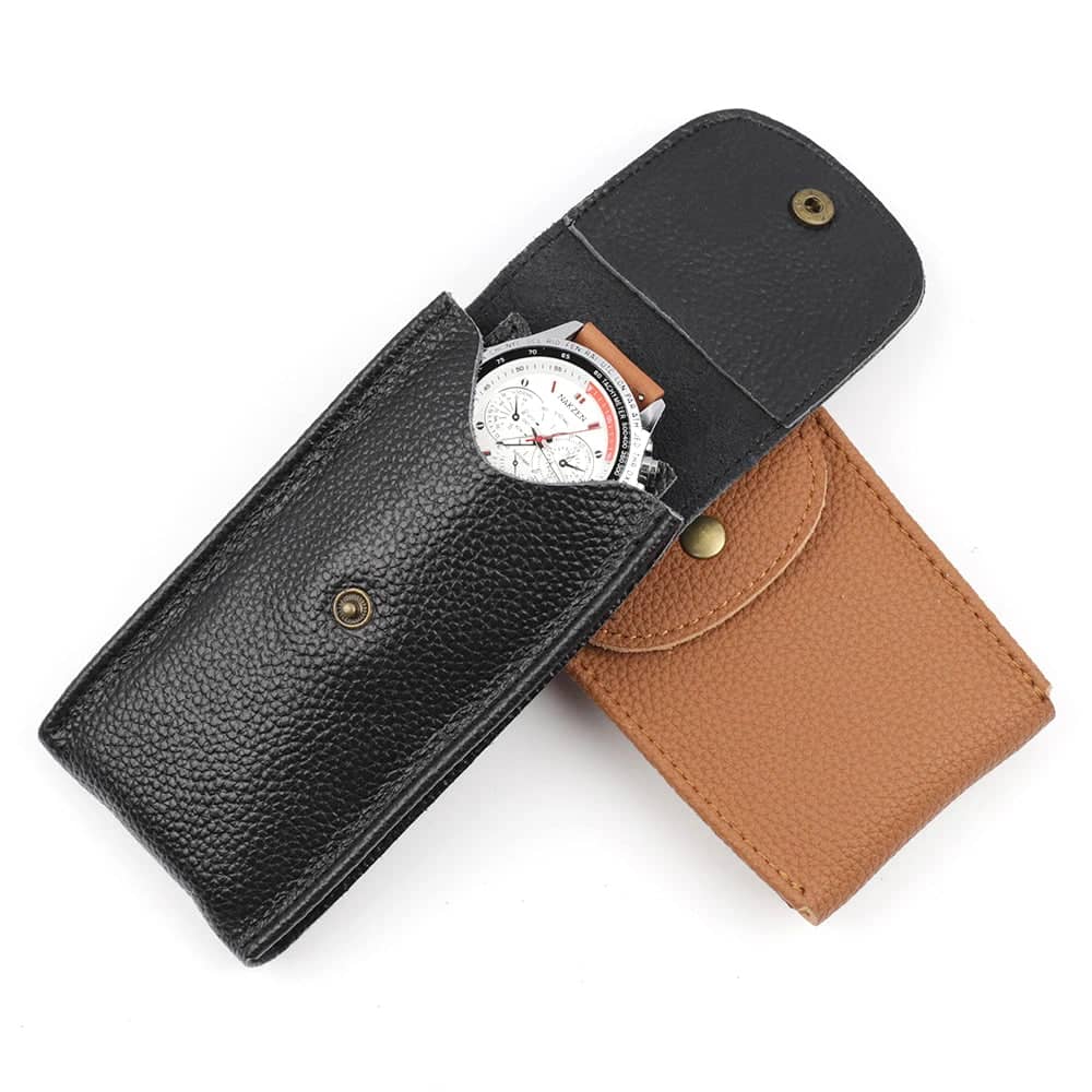 Black Leather Watch Case