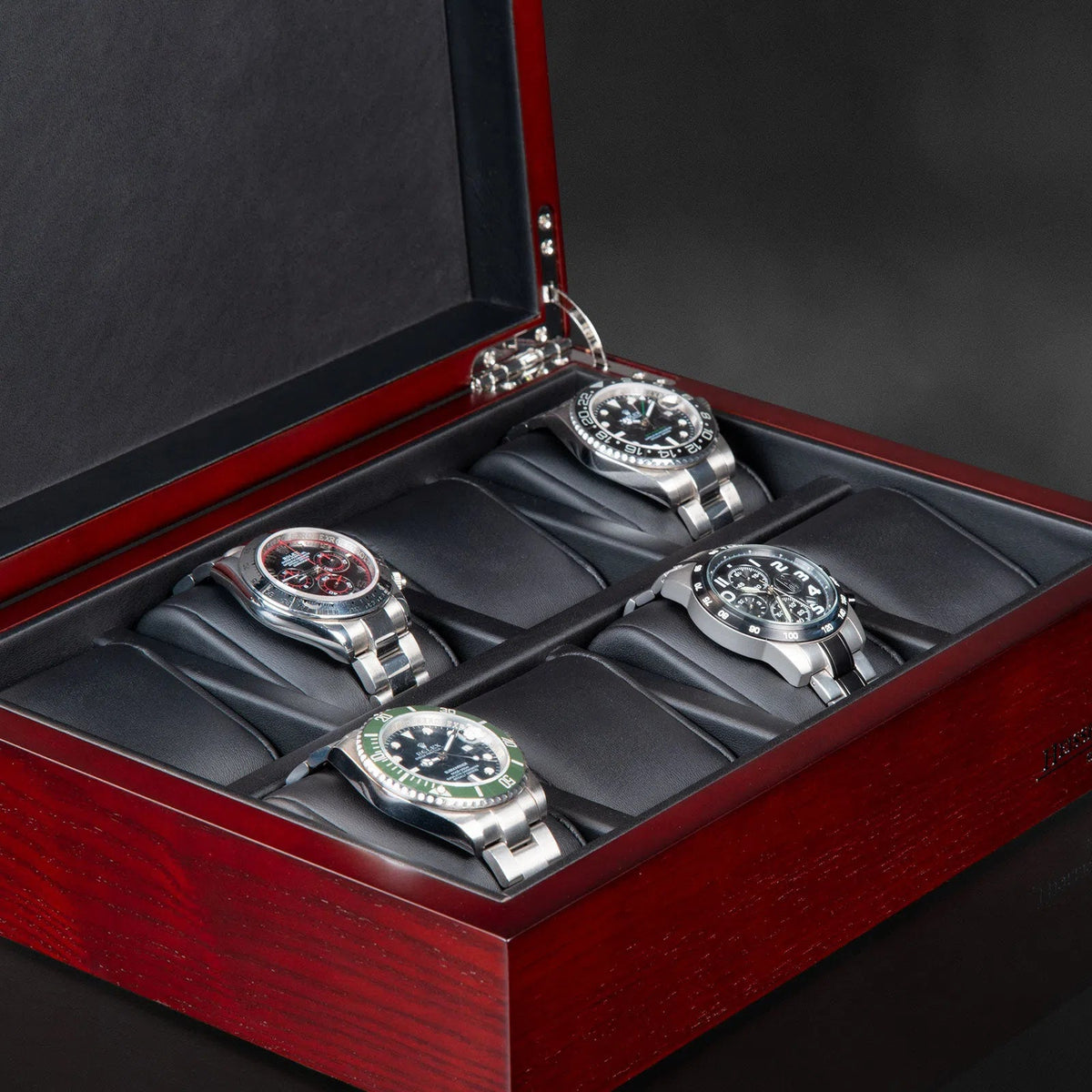 Bregano Watch Box for 8 Watches - Cherry Red-4-Le Remontoir