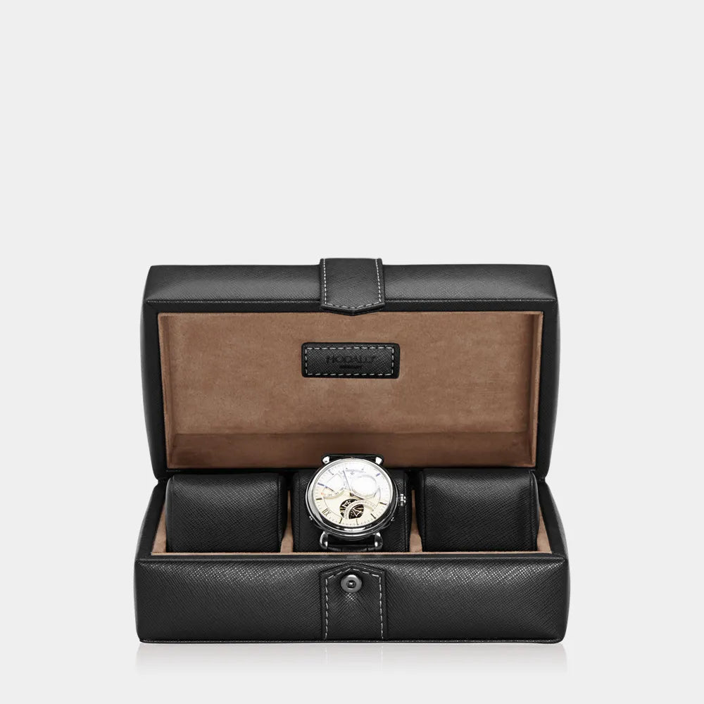 GALLANTE 3-Watch Box - Black-1-Le Remontoir