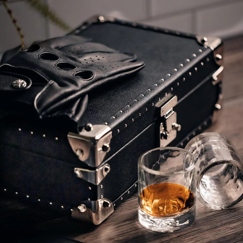 luxury watch box display whiskey leather glove
