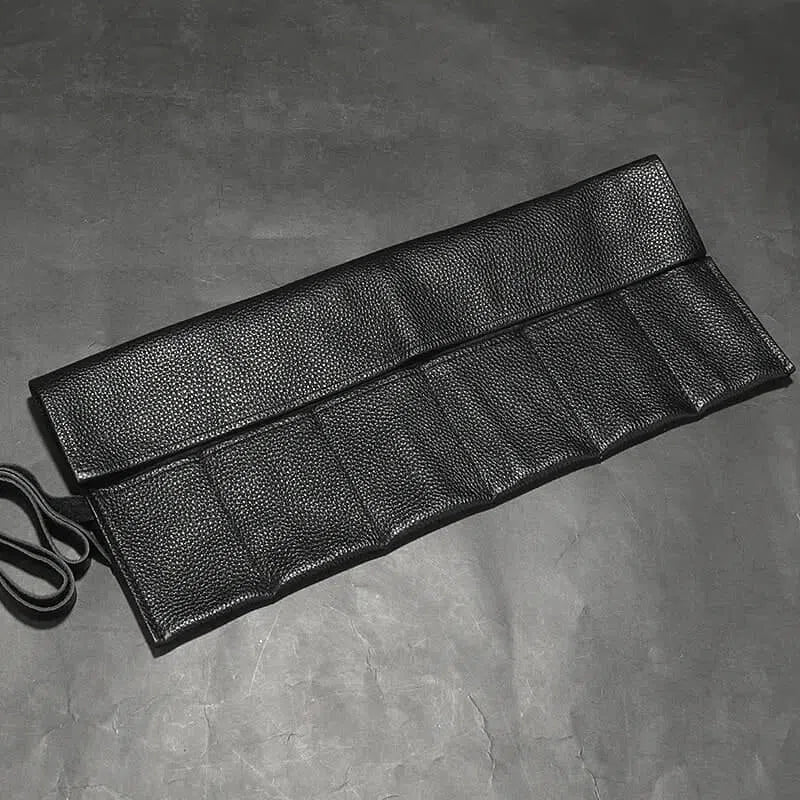 Raven Leather Watch Roll-5-Le Remontoir