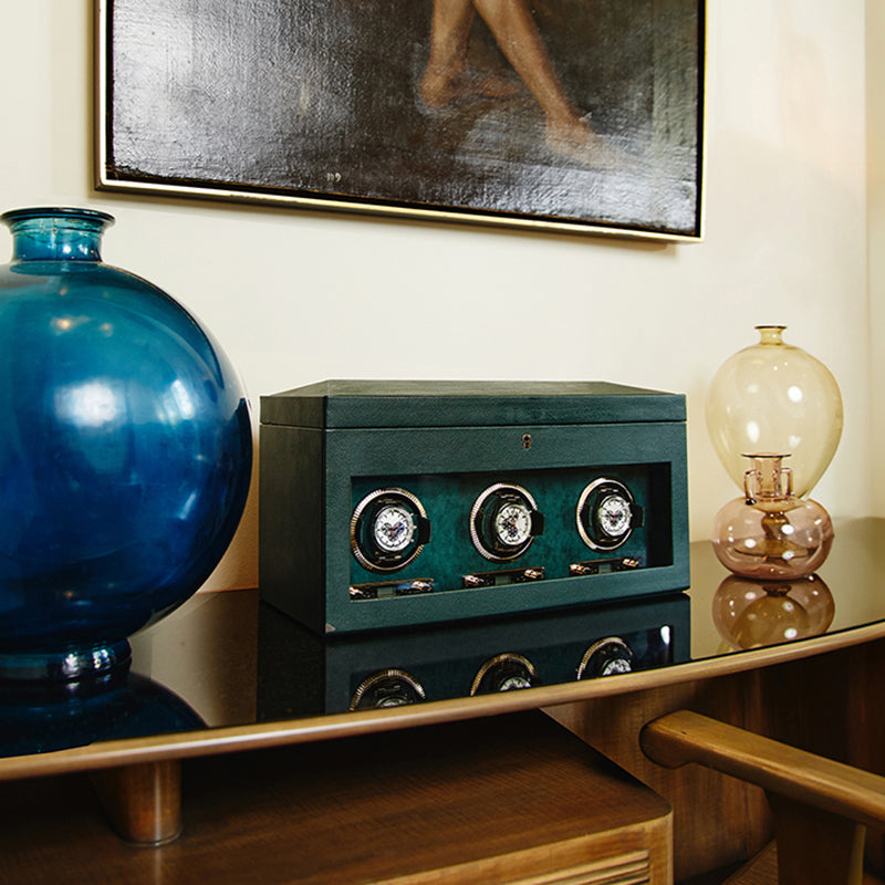 Green watch winder desk art luxury
