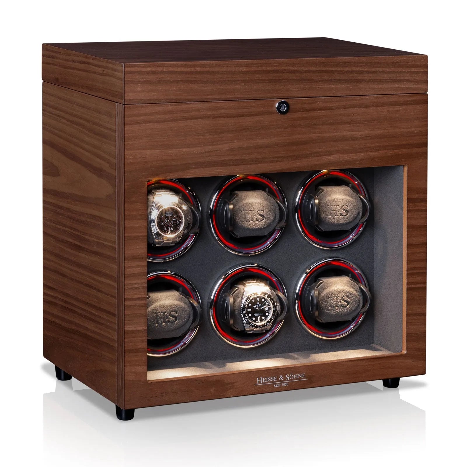 Denver 6 Watch Winder – Walnut-3-Le Remontoir