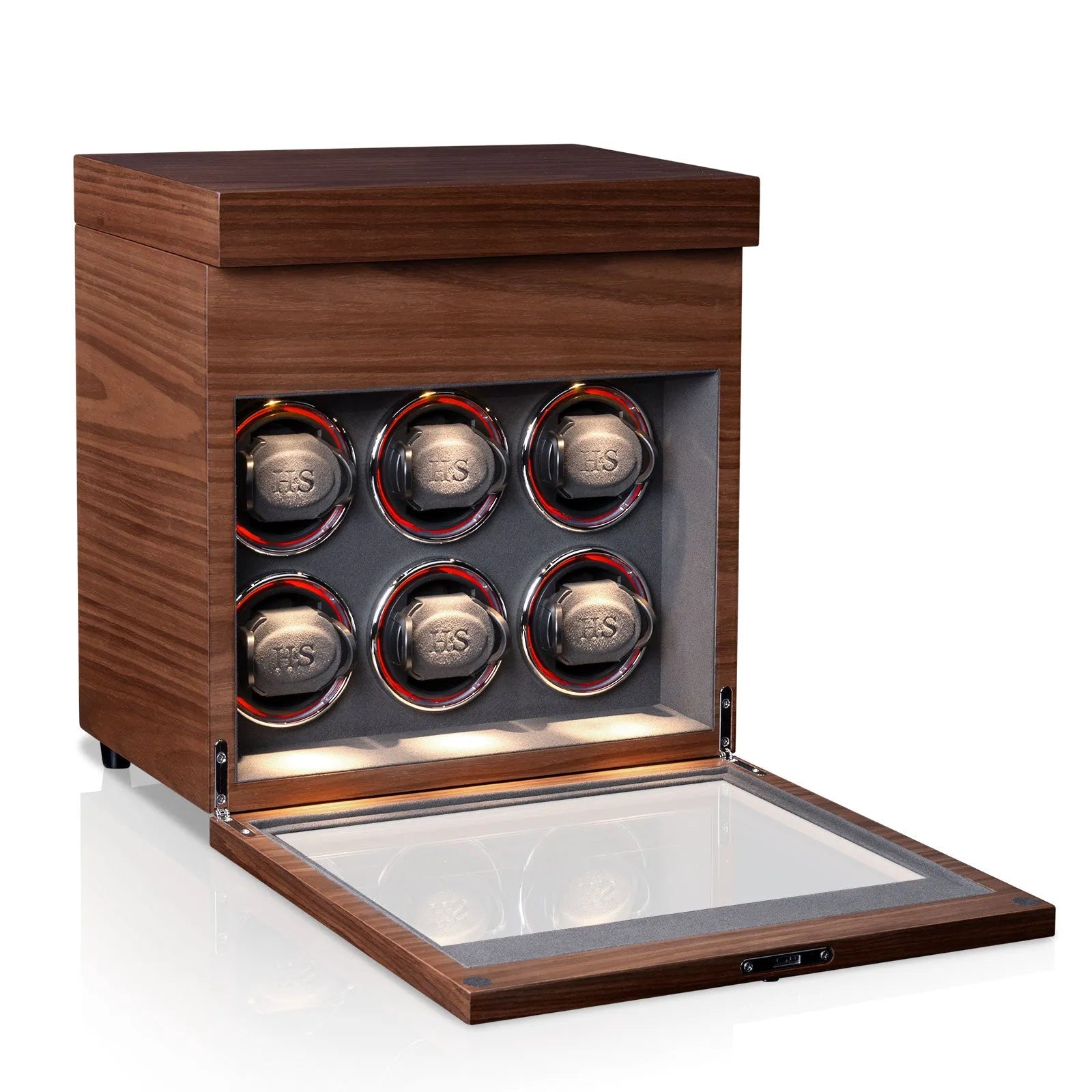 Denver 6 Watch Winder – Walnut-1-Le Remontoir