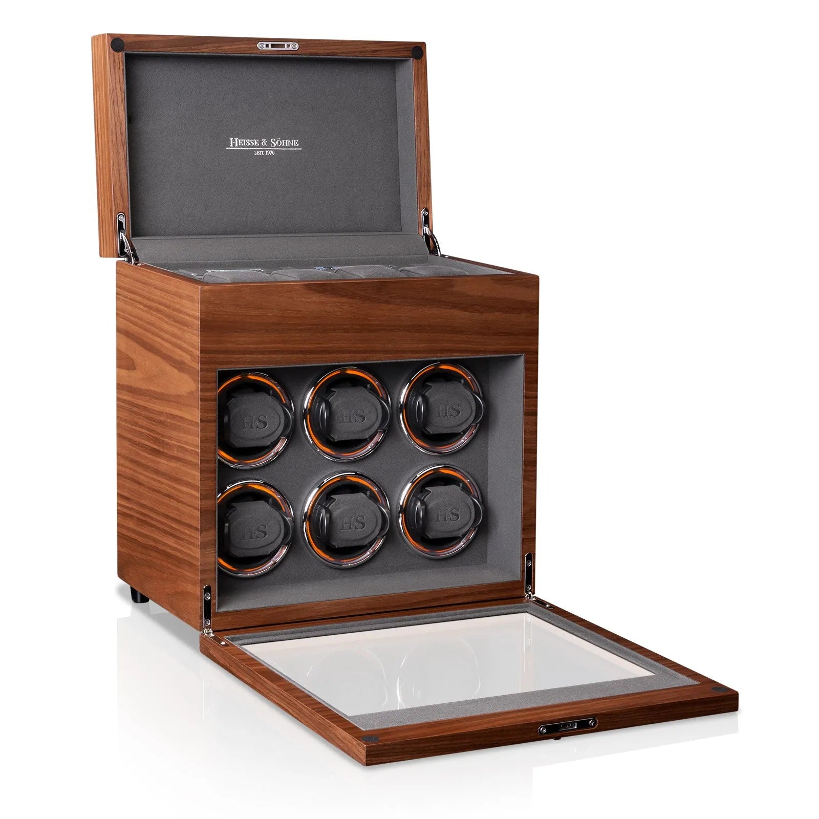 Denver 6 Watch Winder – Walnut-4-Le Remontoir